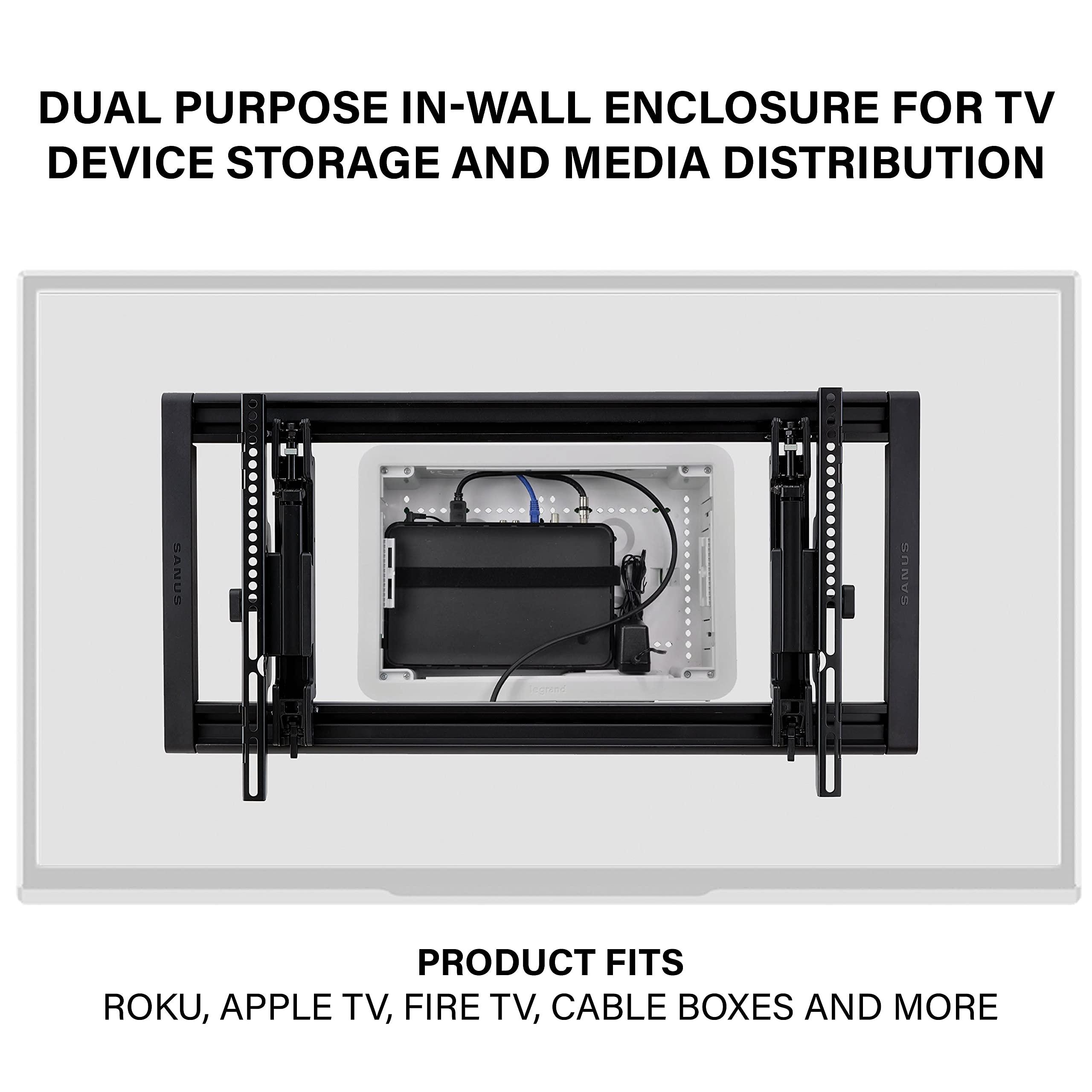 On-Q Legrand - OnQ Cable Management, Structured Media Enclosure, in-Wall Enclosure, TV Home Theater Box, Recessed Storage Box, Dual Purpose, 9 Inches, white (ENP0900-NA)