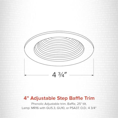 Elco Lighting Elco Lighting 4\" Low Voltage Adjustable Step Baffle Trim, MR16 LED Bulb Compatible, Recessed Lighting Trims - All Bronze