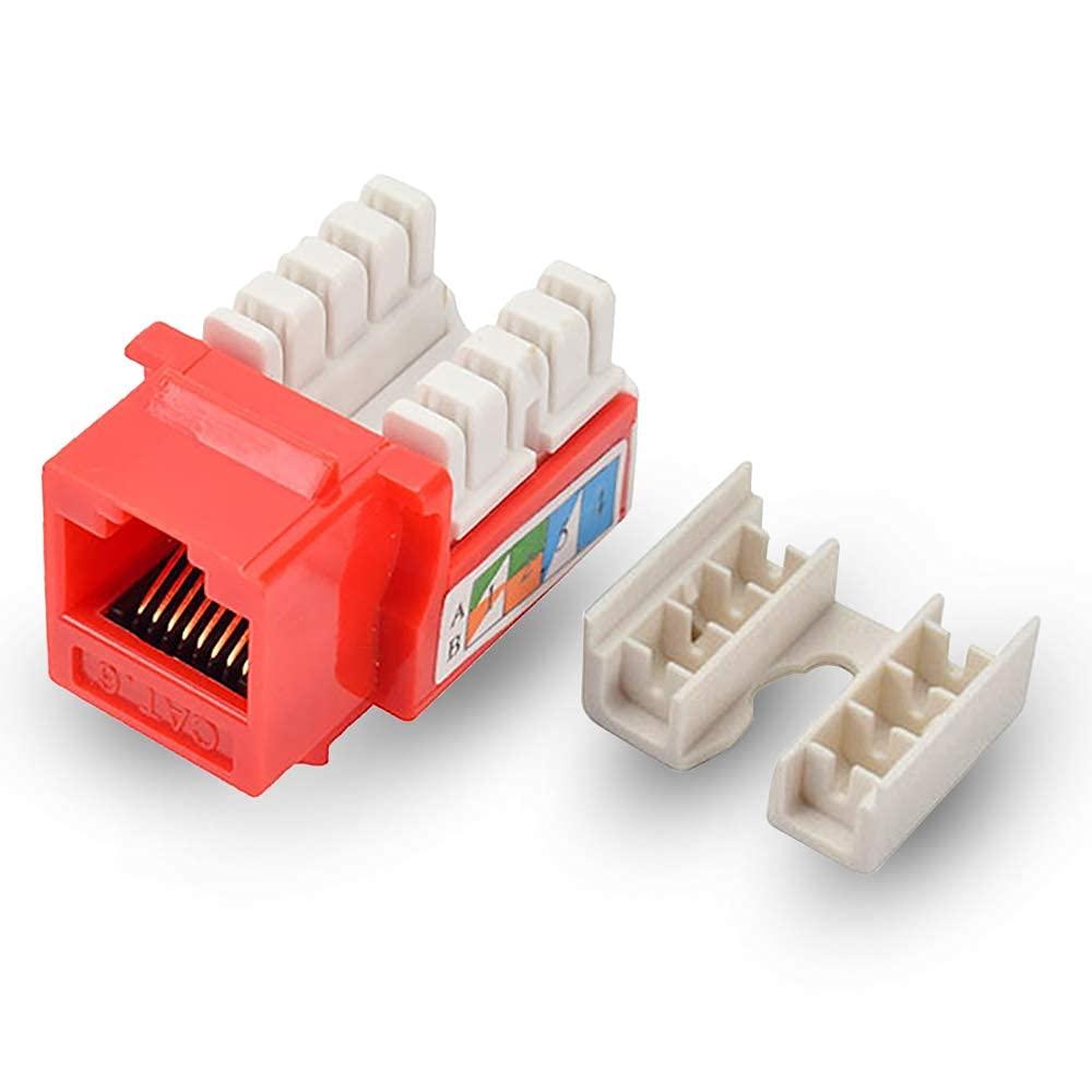 NewYork Cables NewYork Cables cat 6 Keystone Jack 90 Degree Punchdown Ethernet Wall Jack for Patch Panels Wall Plates