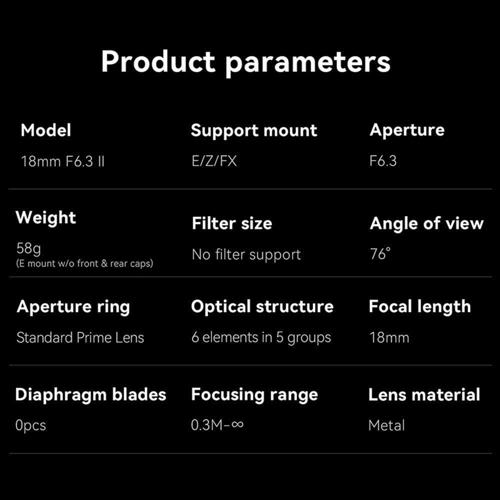 7artisans 7artisans 18mm F6.3 II APS-C Frame Manual Focus Standard Prime Lens Pancake Lens for Nikon Z Mount Camera