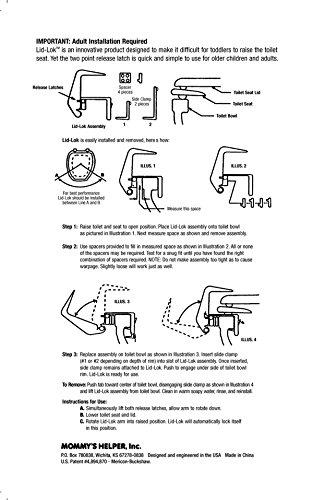 Mommy's Helper Mommy's Helper Lid-Lok Toilet Seat Safety Latch, White, 1-Pack