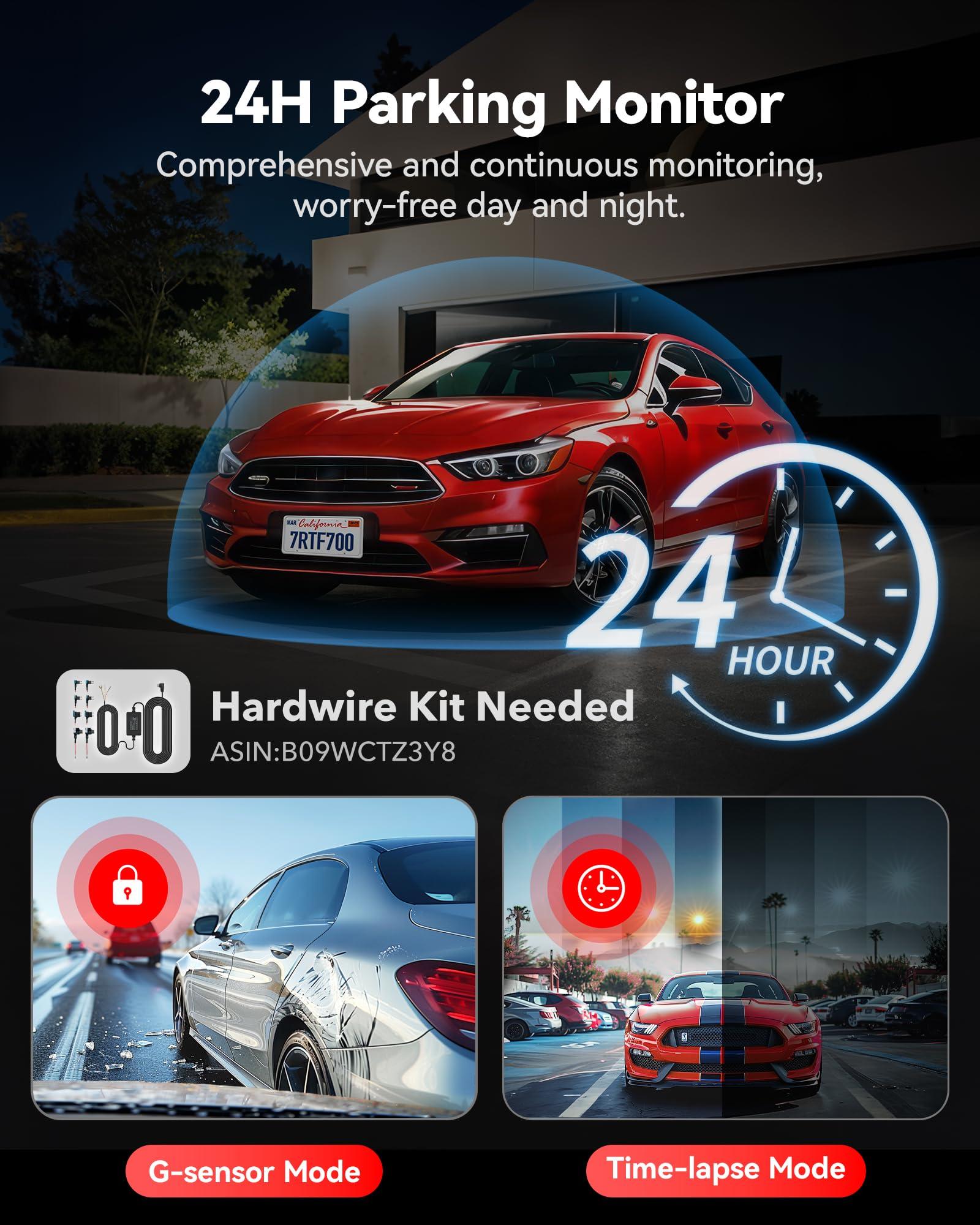 REDTIGER REDTIGER F7N Pro 4K Dash Cam Front and Rear Included 64GB Card with 33ft Longer Replacement Cable for The Rear Camera