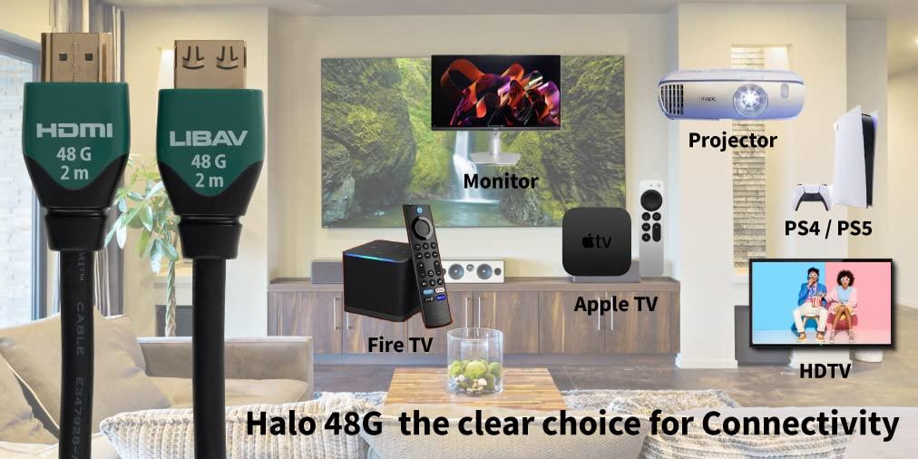 Liberty AV Solutions Liberty's Ultra Series Nebula with Ethernet 48G HDMI Cable 4K, 8K, and 10K Resolutions 1.0 Meter (3 Feet) Cable Length.Laptop, PC, Gaming, Projector, Monitor