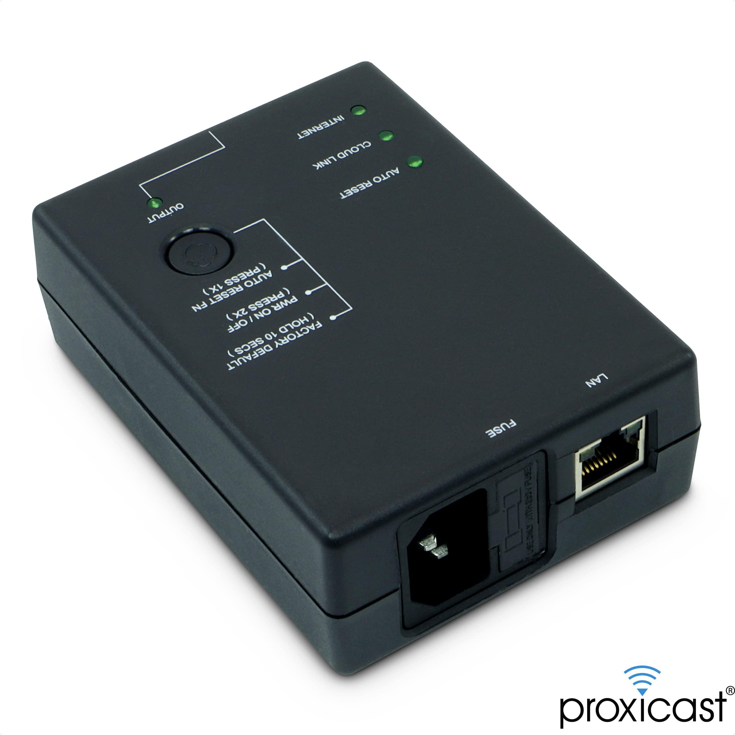Proxicast ezOutlet5 - Internet Enabled IP & Wi-Fi Remote Power Switch with Automatic Reboot - iOS | Android | Cloud | Web Controllable - Single AC Power Outlet - Model EZ-72b