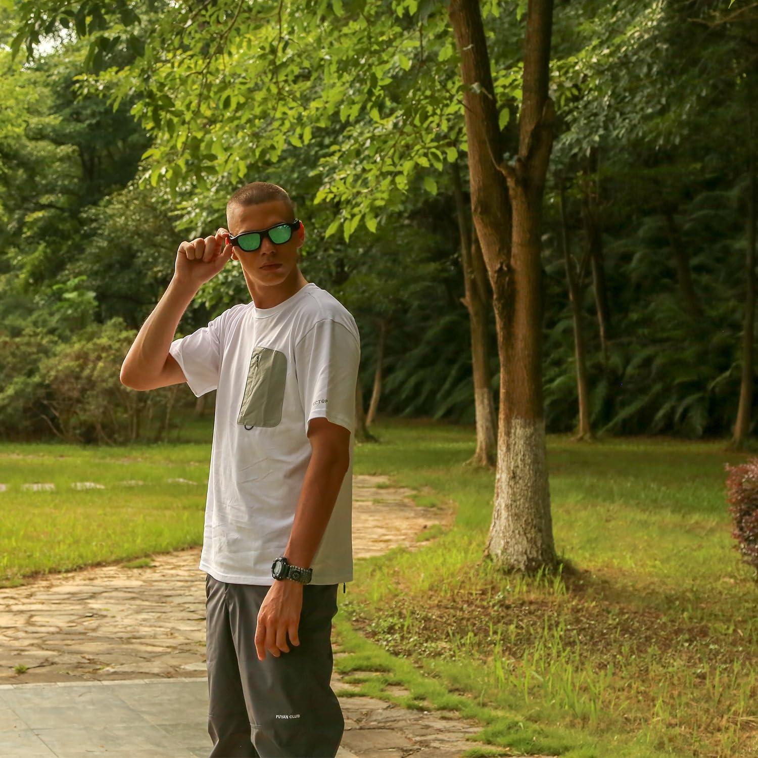 OhO sunshine OhO sunshine High Resolution Camera Glasses, 64GB Full HD 1080P Video Indoor and Outdoor with Built in 16MP Camera and Blue Polarized UV400 Lens