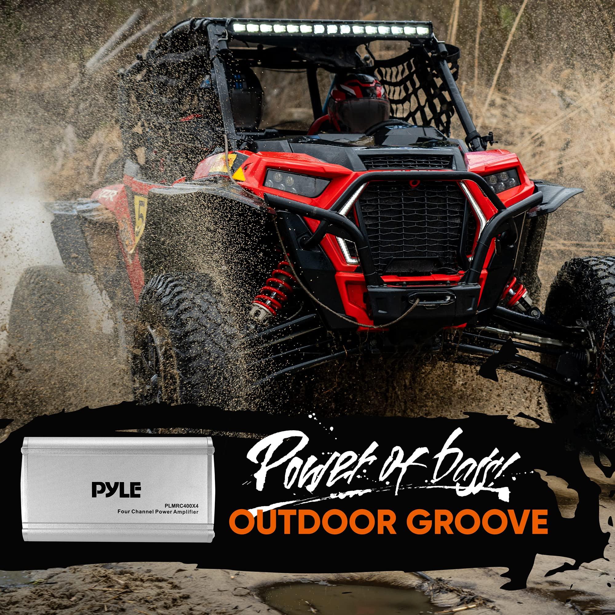 Pyle Pyle 4-Channel Weather-Resistant Audio Amplifier System - 1200W Max Bridged, 800W Max Stereo Designed For ATV, UTV, 4X4, Jeep, Motorcycle and Marine, and any other Weather Resistant Application