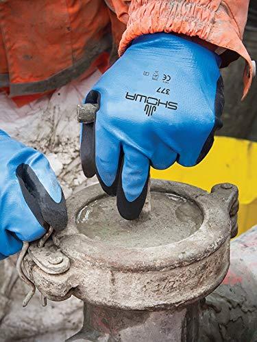 SHOWA SHOWA 377M-07 Nitrile Foam Coating on Nitrile Glove with Polyester/Nylon Knit Liner, Medium (Pack of 12 Pairs)