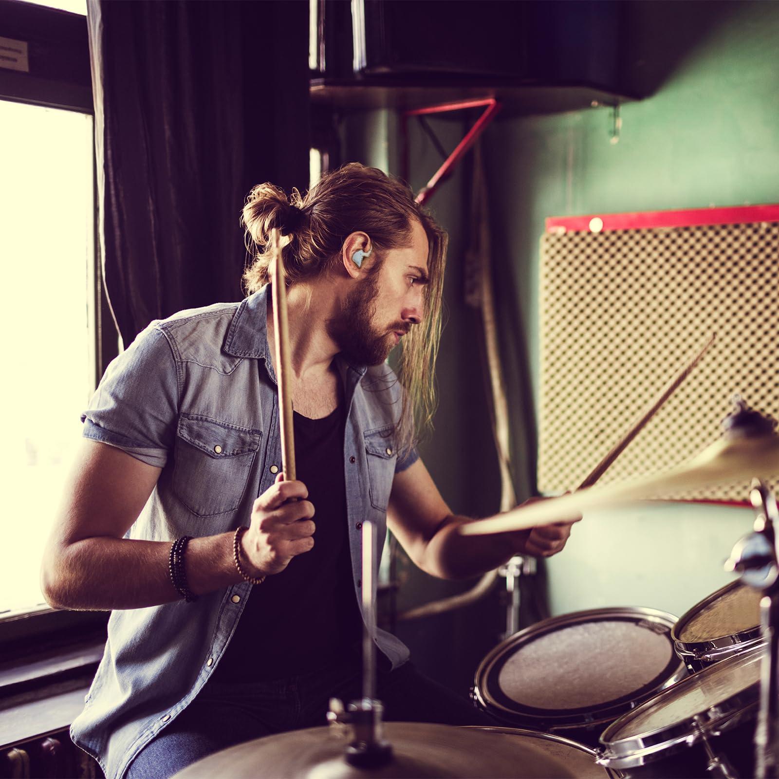 BASN BASN Bmaster Triple Driver in-Ear Monitors Headphones with Powerful Deep Bass, HiFi Stereo IEM Earphones with Upgraded Detachable 2-Pin Cables for Musicians (White/Black, 2-Pin)