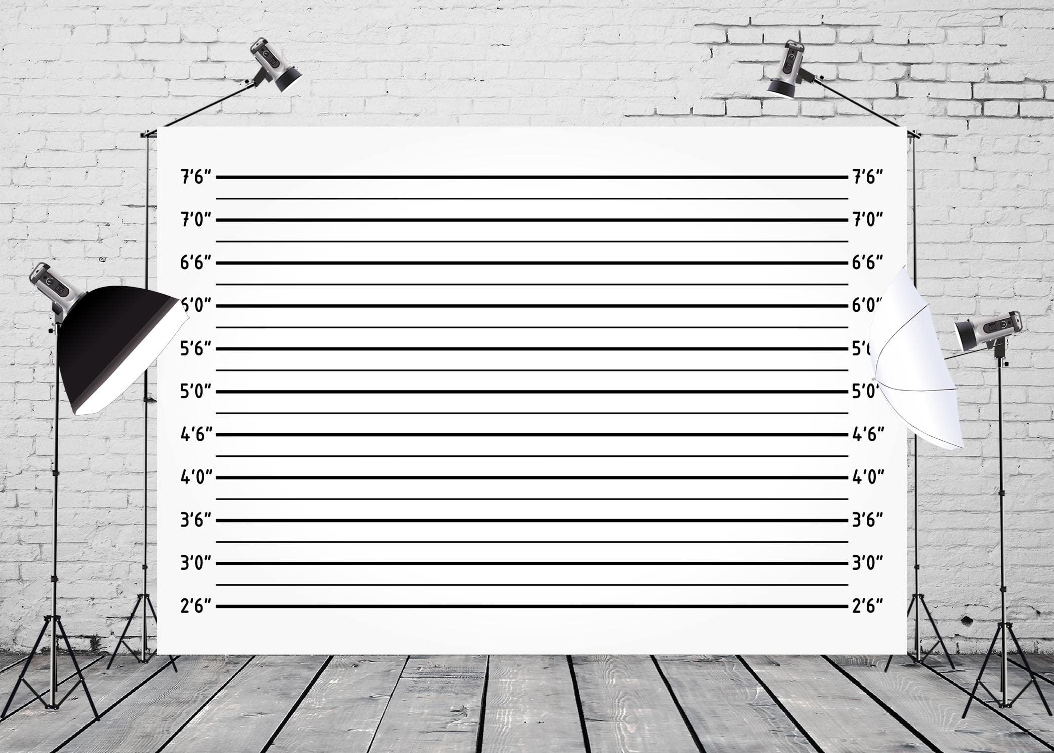 BELECO BELECO 7x5ft Fabric Mugshot Backdrop Police Lineup Height Charts Backdrop for Photography Bachelorette Party Girls Night Out Party Supplies Prison Mugshot Police Lineup Photo Booth Banner Studio Props