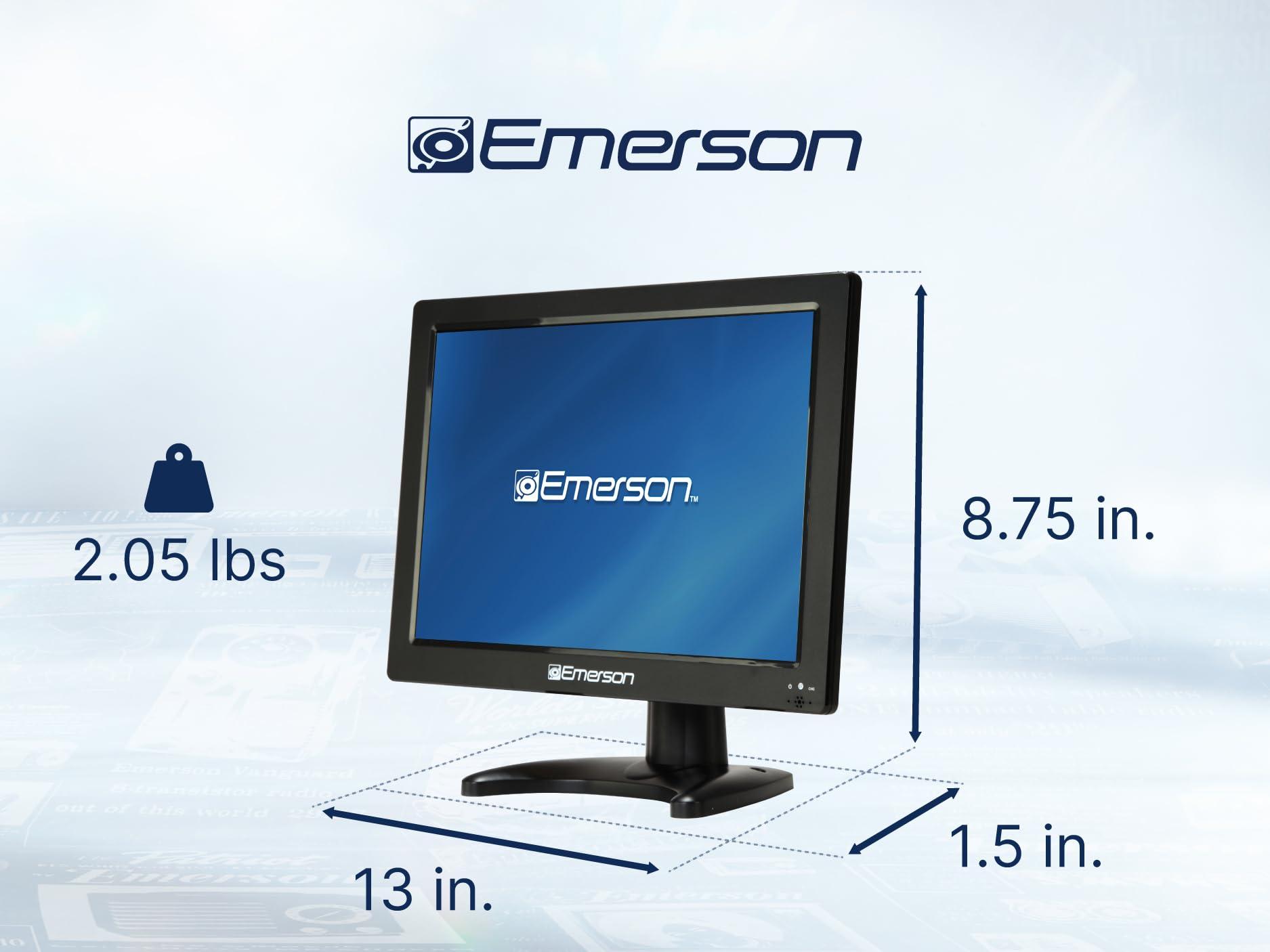 Emerson Emerson ET-1300 13.3" Portable Digital TV with Built-in Rechargeable Battery, DC Car Adapter, HDMI, USB, and AV Inputs, Crystal-Clear HD Display, Compact for Travel, Tailgating, and Camping