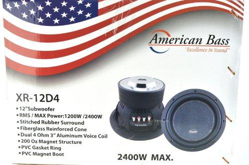 American Bass New American Bass Xr12D4 2400 Watt 12 Inch Dual 4 Ohm Subwoofer Car Audio 12 Sub