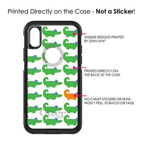 DistinctInk DistinctInk Case for iPhone X/XS (5.8" Screen) - Replacement for OtterBox Commuter Black Custom Case - Green Orange Blue Alligator Gator - Cartoon Alligators