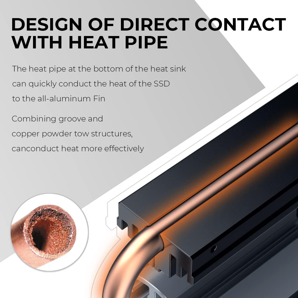 Titanium Micro Titanium Micro NITROFLEX SSD Heatsink M.2 NVMe Cooler Heatsink for SSD 2280 Built-in 30mm PWM Cooling Fan for PC Desktop