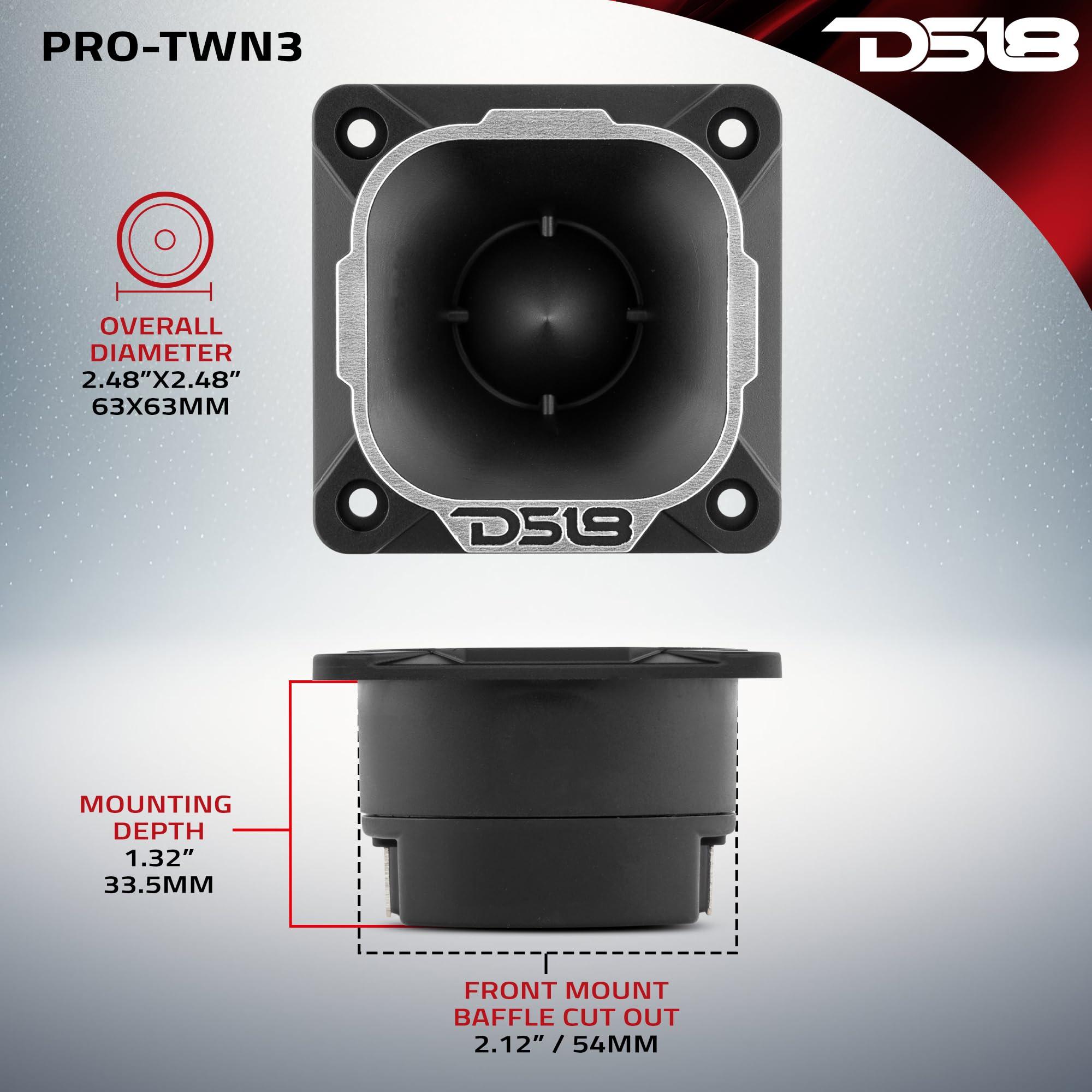 DS18 DS18 PRO-TWN3 PRO 2.5 Inches High Compression Neodymium Tweeter 200 Watts 1" Voice Coil (1 Speaker)