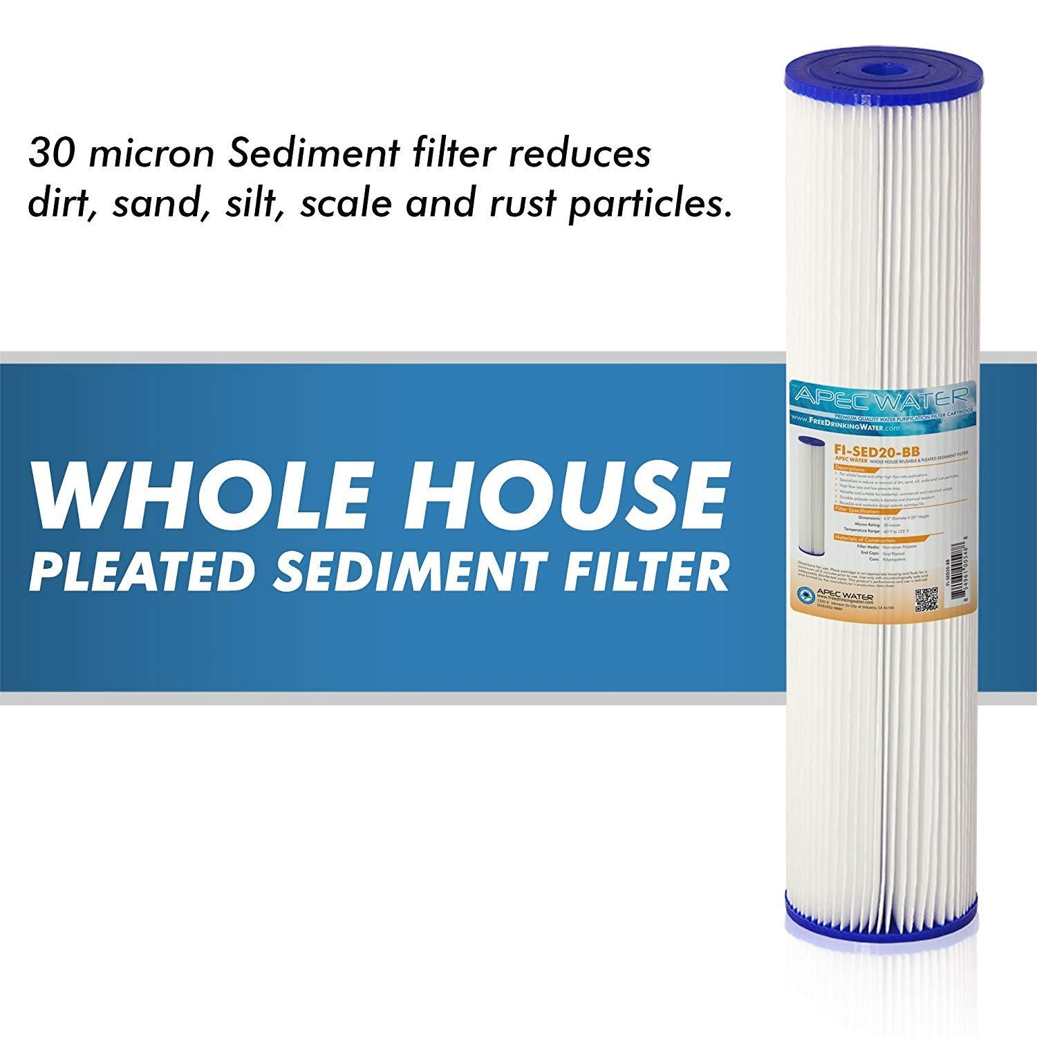 APEC Water Systems APEC Water Systems CB1-SED20-BB Whole House Sediment Water Filter 20\" BB Home Filtration System