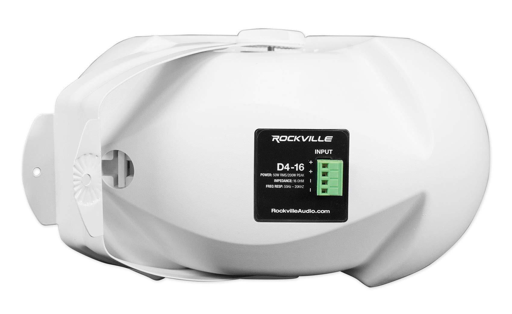 Rockville Rockville D4-16 White Dual 4" 16 Ohm Swivel Outdoor Home Patio Speaker