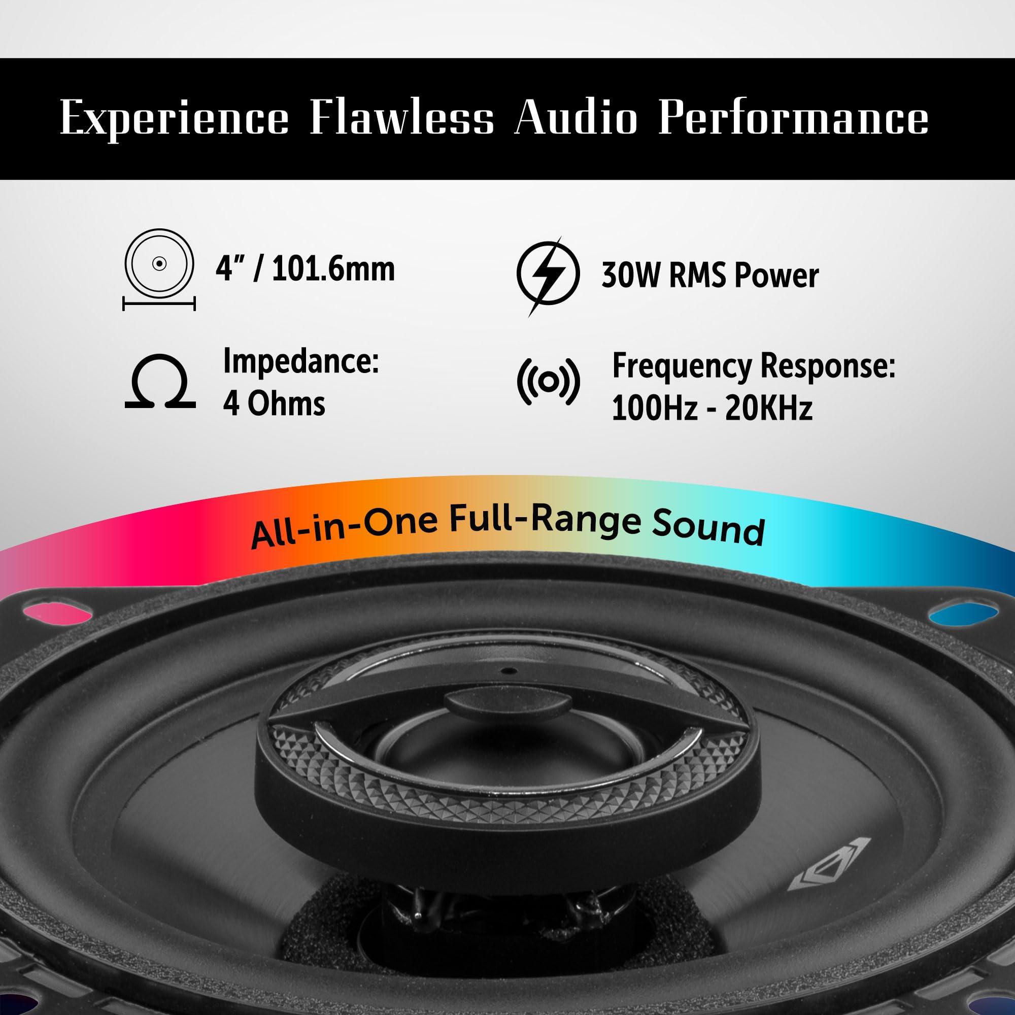 BLACK DIAMOND BLACK DIAMOND DIA-4.2 4\" Coaxial Speaker 2 Way 60 Watts 4-Ohm - Sold in Pairs