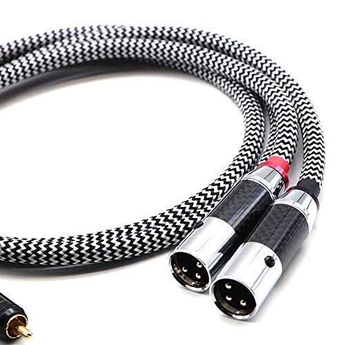 Moonsaudio Moonsaudio Balanced Audiophile Audio 2RCA Male to Dual XLR Male Connections Cables, HiFi Interconnect Cable for Home Theater, HDTV, Amplifiers,Hi-Fi System(2M/6.6FT, RCA to XLR Male)