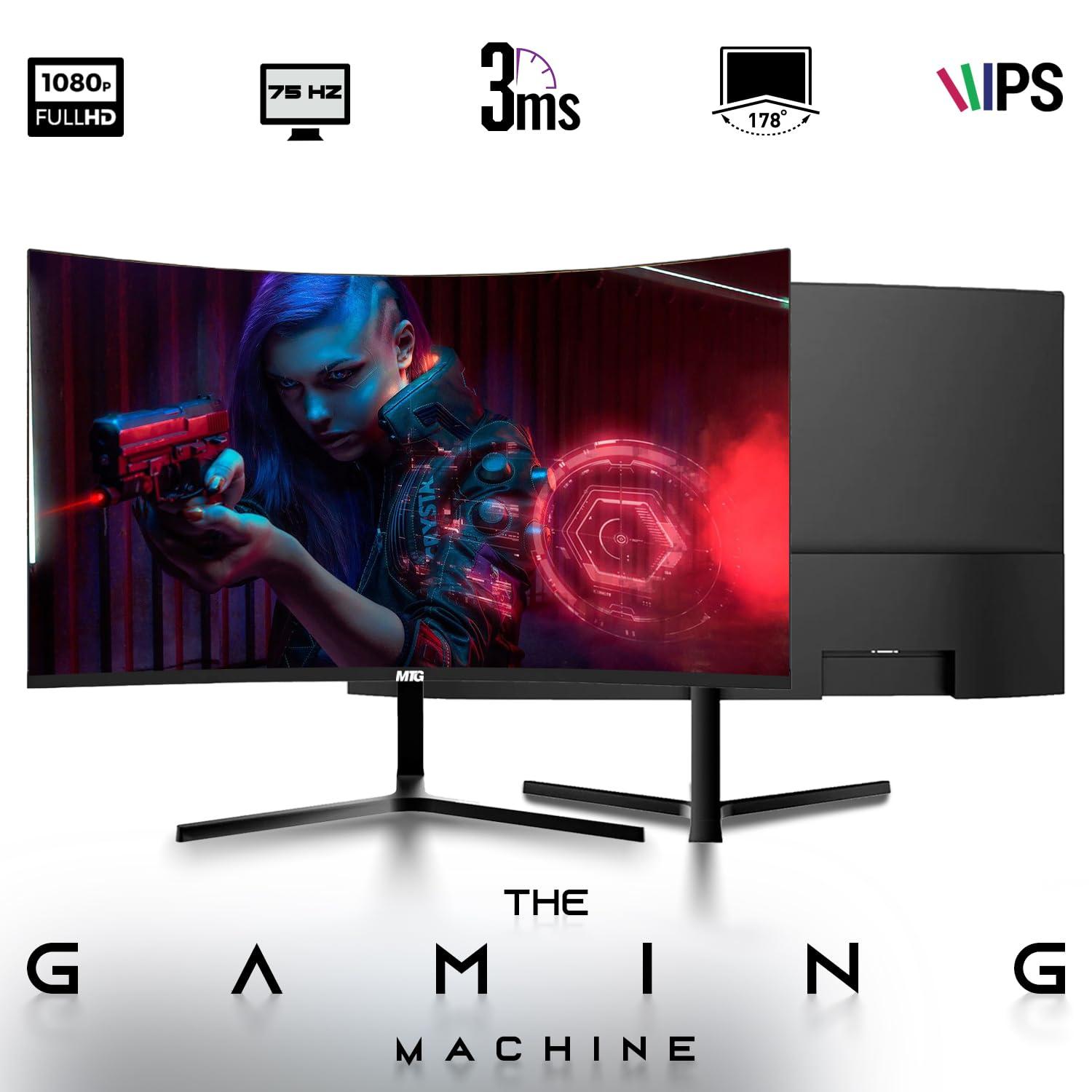 TechMagnet TechMagnet Gaming Desktop PC, Intel i7 6th Gen, Zeus Pro 6, GT 1030, 32GB RAM ARGB, 1TB SSD + 2TB HDD, 24 Inch Curved Monitor, RGB Front Panel 385 Patterns, RGB Kit, Windows 11 Pro (Renewed)