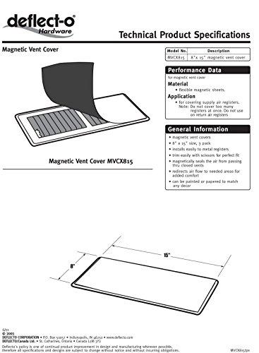 Deflecto Deflecto Available Magnetic Cover, for Sidewall and Floor Vents, 8\" x 15\", 3 Pack (MVCX815), Color, 3 Count