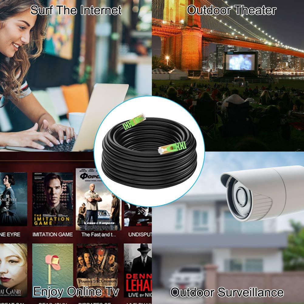 XXONE Outdoor Cat 7 Ethernet Cable 150ft, 26AWG Heavy-Duty Cat7 Networking Cord Patch Cable RJ45 Transmission Speed 10GbpsTransmission Bandwidth 600Mhz LAN Wire Cable SFTP Waterproof Direct Burial (150FT)