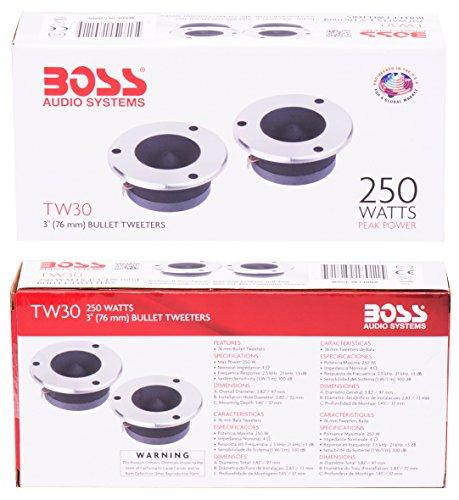 BOSS Audio Systems BOSS Audio Systems TW30 250 Watt Per Pair, 3 Inch Bullet Car Tweeters Sold in Pairs