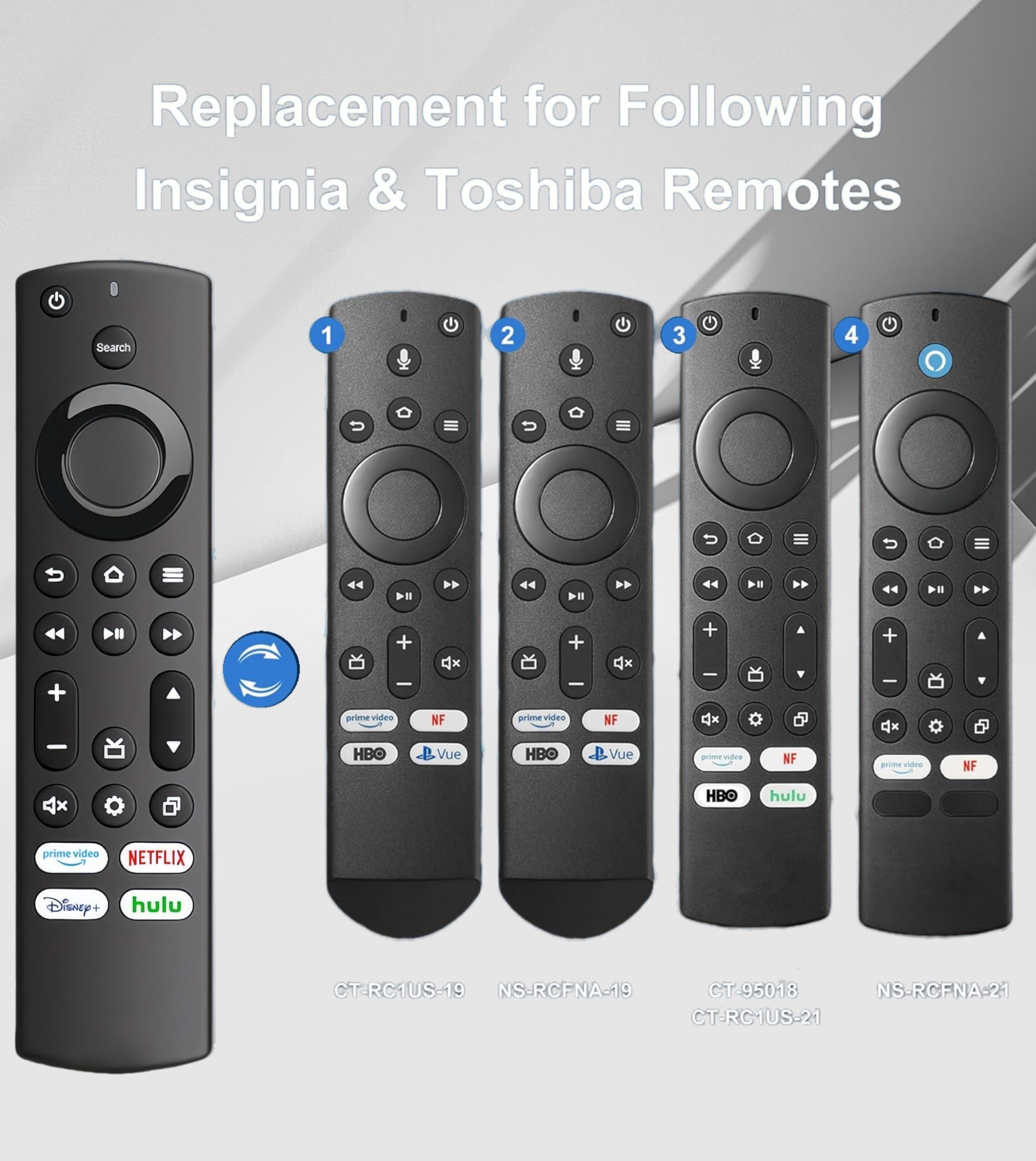 Nuliving Replacement Remote for Insignia, Toshiba, Pioneer Smart TV, Compatible with Fire Smart TV with 4 Shortcut Keys