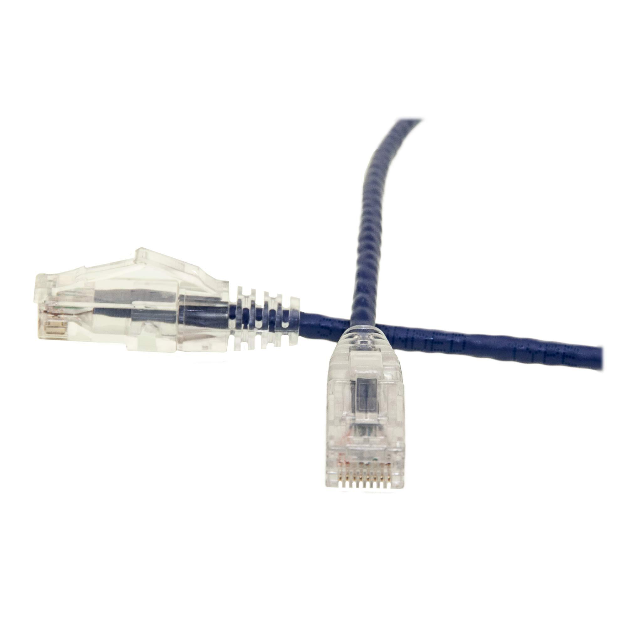 CableWholesale CableWholesale Cat6 Slim Ethernet Patch Cable, 28AWG, ETL Approved, RJ45 Gold Plate Connector Snagless/Boot Unshielded Twisted Pair (UTP), Internet Network Patch Cable, Purple, 5 Foot