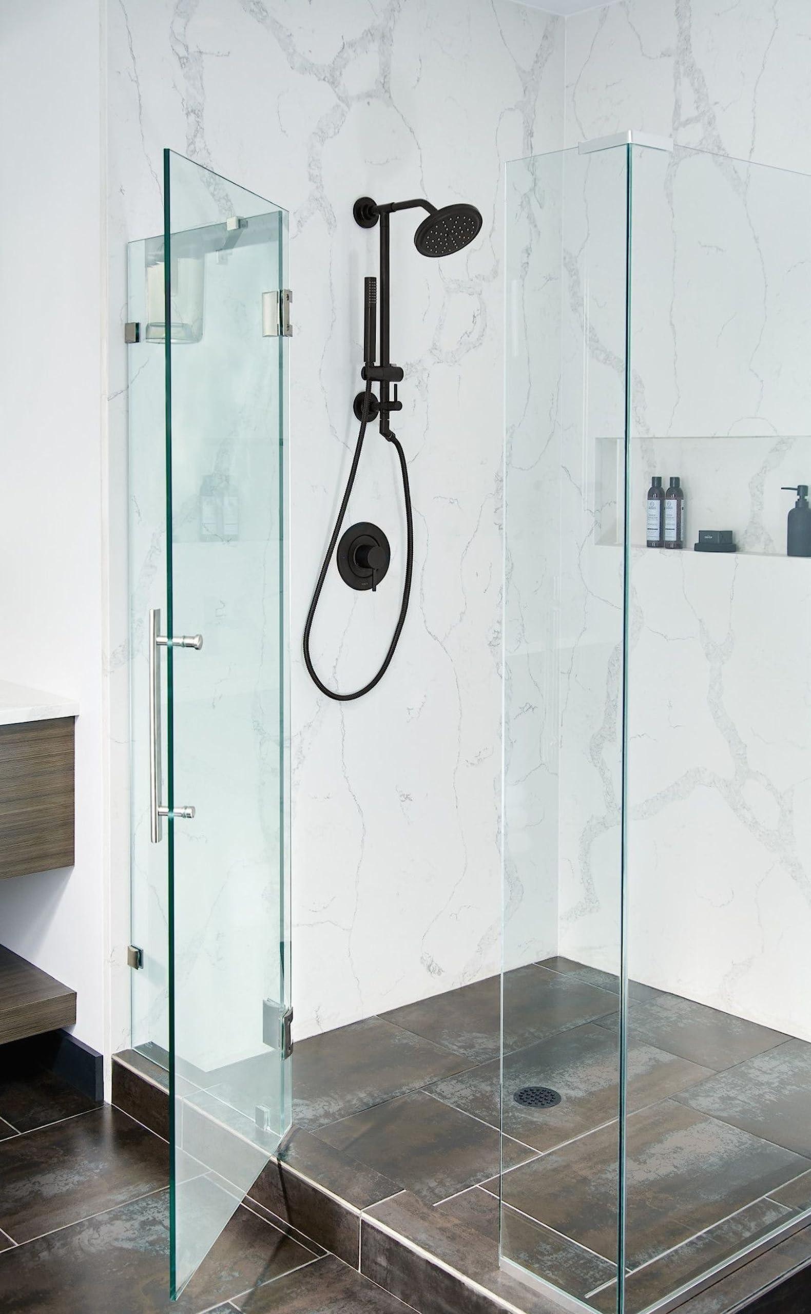 Moen Moen S176EPBL Eco-Performance Single Function Head with Immersion Rain Shower Technology, 7-Inch, Matte Black