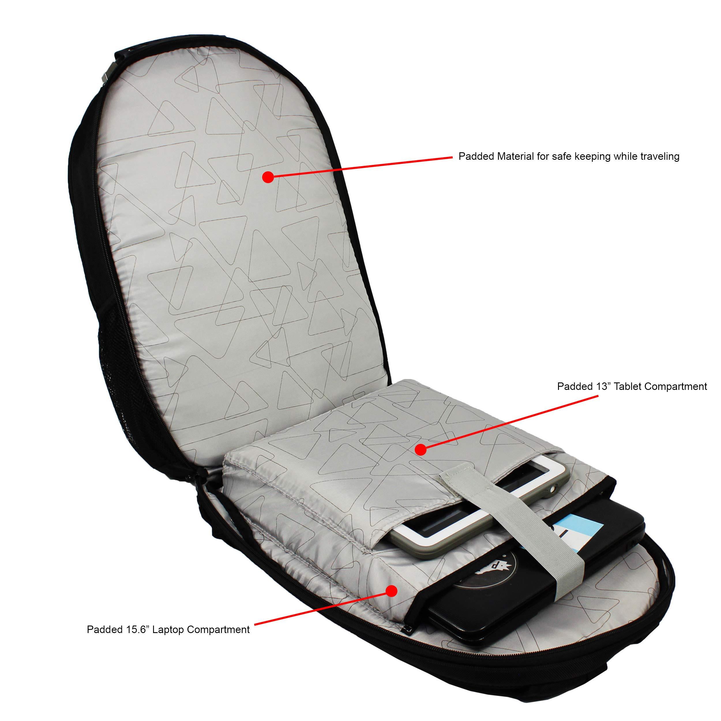 Dejuno Dejuno Men's Commuter Backpack Checkpoint-Friendly Laptop Pocket, Heather Grey, 15.6-Inch