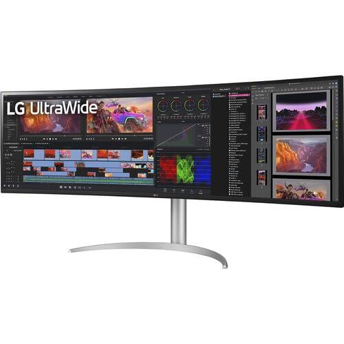 LG LG 49WQ95C-W UltraWide 49 Inch Curved Gaming Monitor 32:9 Dual QHD 5120 x 1440p 144hz Nano IPS, Compatible NVIDIA G-Sync & AMD FreeSync Pro, Built-in Displayport, HDMI 2.1, USB-C & Speakers - Bundle