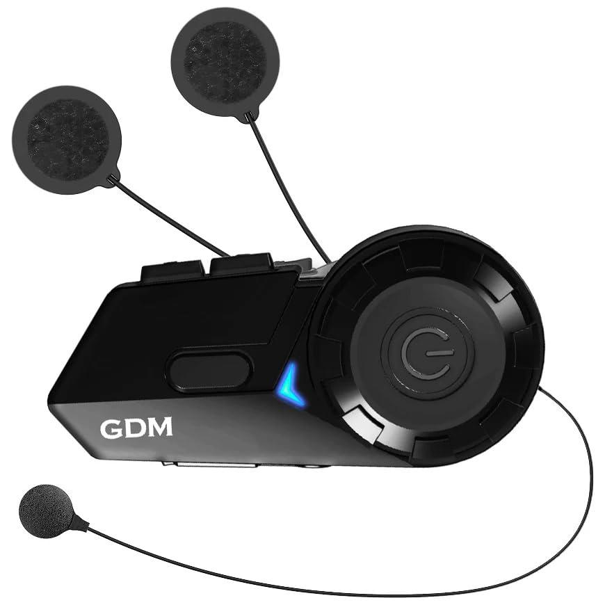 GDM Bluetooth Motorcycle Helmet, Black (Small)