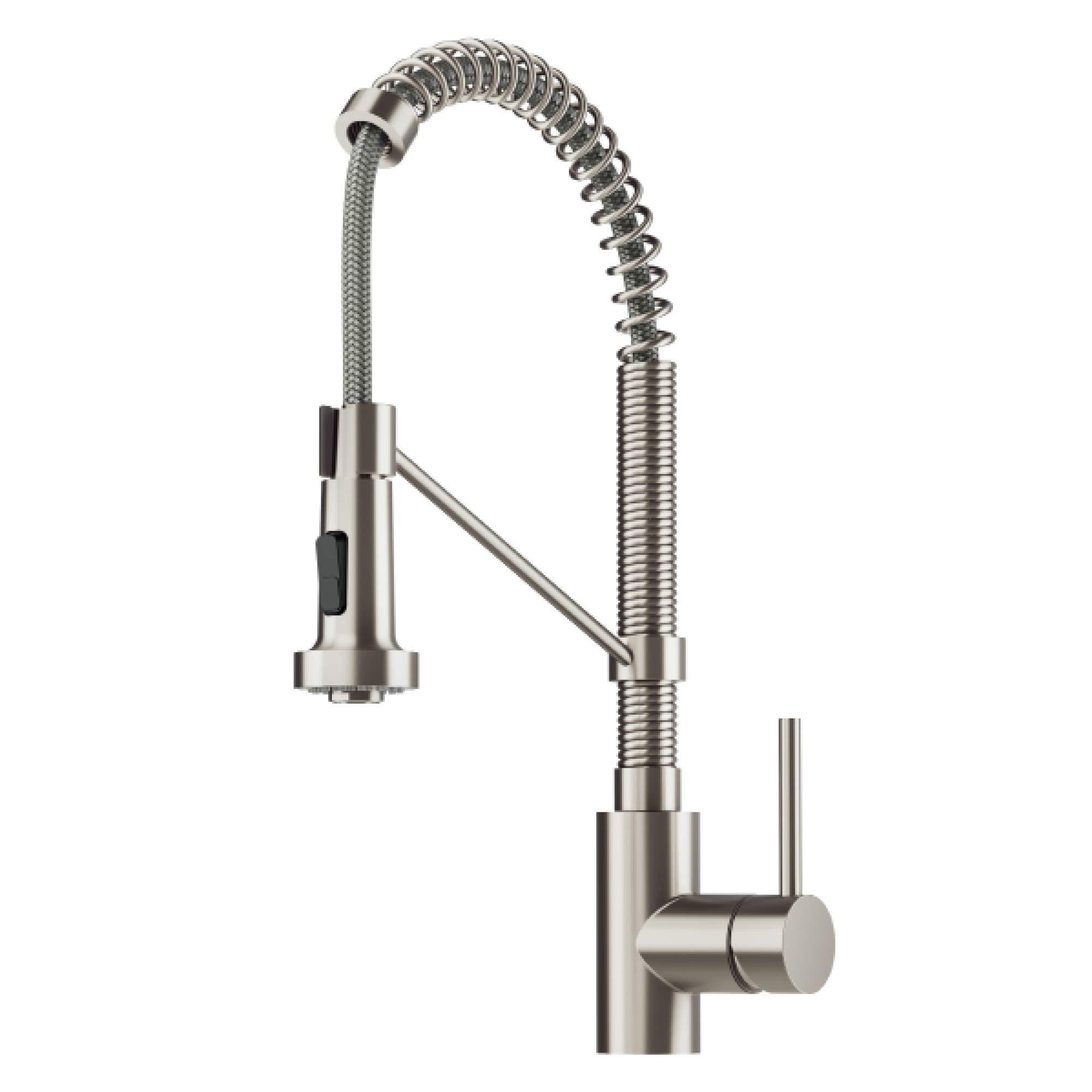 Kraus KRAUS Bolden Commercial Style 2-Function Single Handle Pull Down Kitchen Faucet in Spot-Free Stainless Steel, KPF-1610SFS