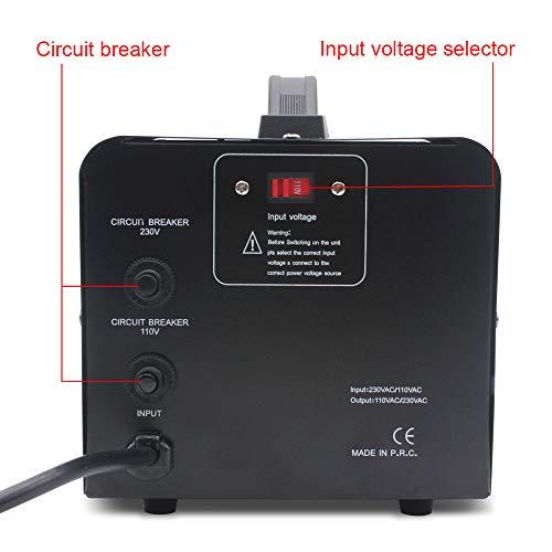 Cantonape Cantonape Voltage Transformer Converter 2000 Watt Step Up/Down Convert from 110-120 Volt to 220-240 Volt and from 220-240 Volt to 110-120 Volt with 2 US Outlets, 2 Universal Outlets