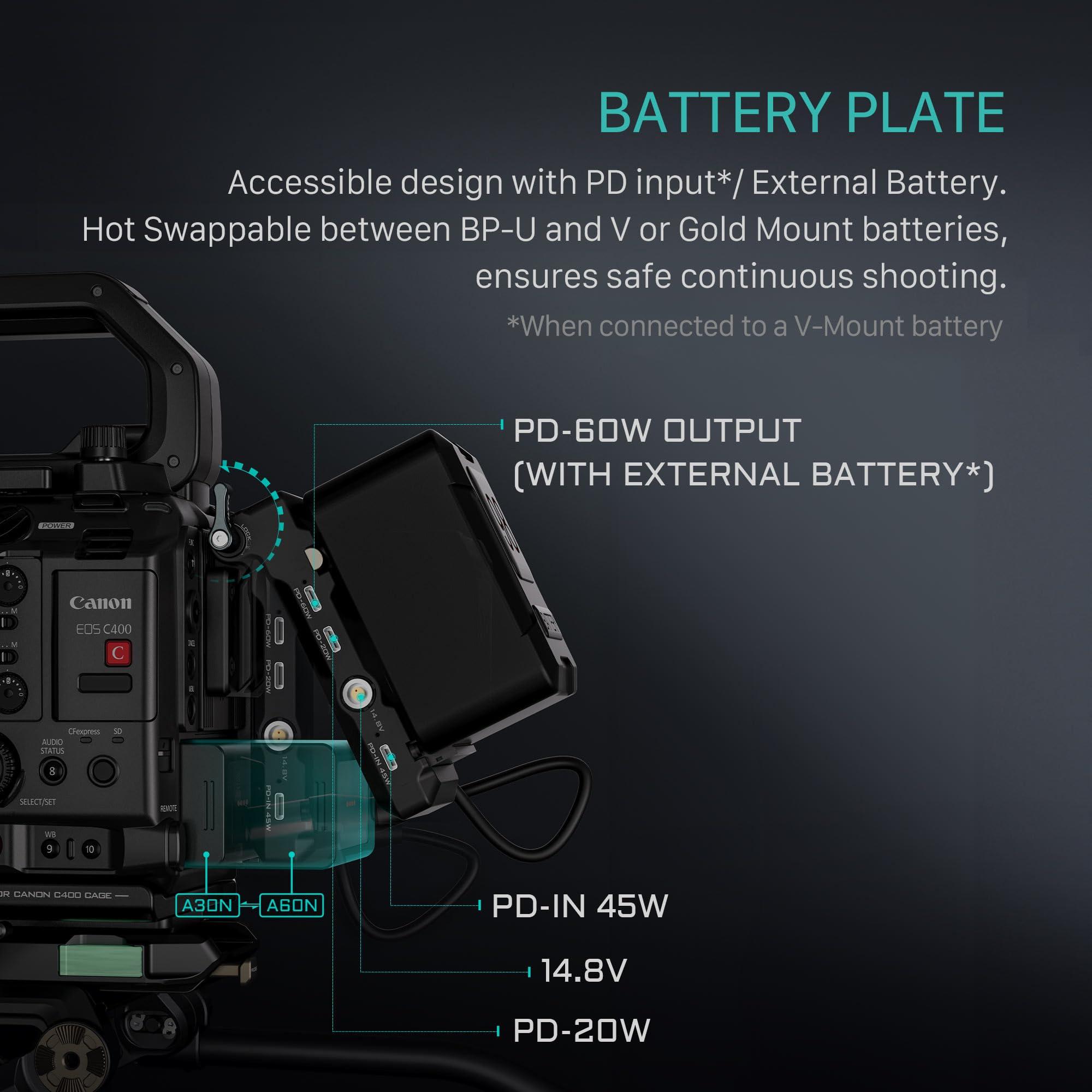 Tilta Tilta Camera Cage Advanced Kit for Canon C400 | Includes Full Cage, Rear Accessory Plate, Top Handle Extension, Shoulder Baseplate & More | Arri Rosette, NATO Rail, 3/8"-16 & 1/4"-20