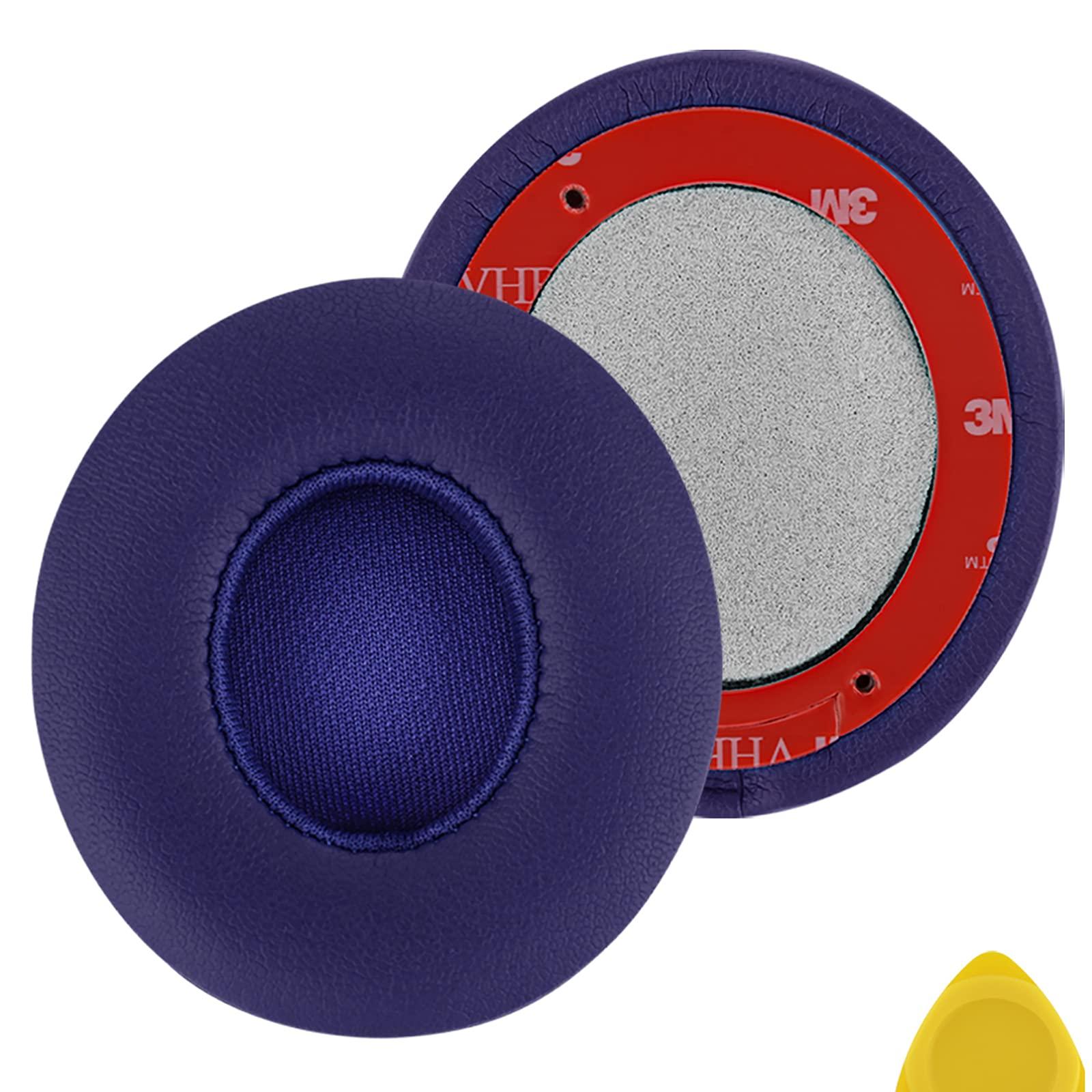 GEEKRIA Geekria QuickFit Replacement Ear Pads for Beats Solo 3 (A1796), Solo 3.0 Wireless On-Ear Headphones Ear Cushions, Headset Earpads, Ear Cups Cover Repair Parts (Pop Indigo)
