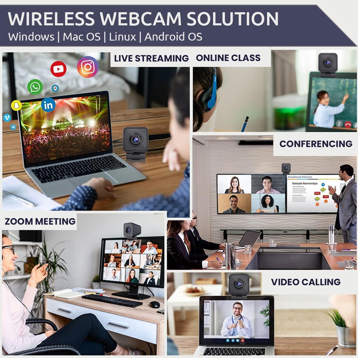 Project Telecom Project Telecom 1080p Wireless Webcam with Microphone USB PC Camera for Laptop & Desktop Full HD Streaming Web Camera for Video Calls, Zoom, Remote Meetings Plug & Play USB Web Cam