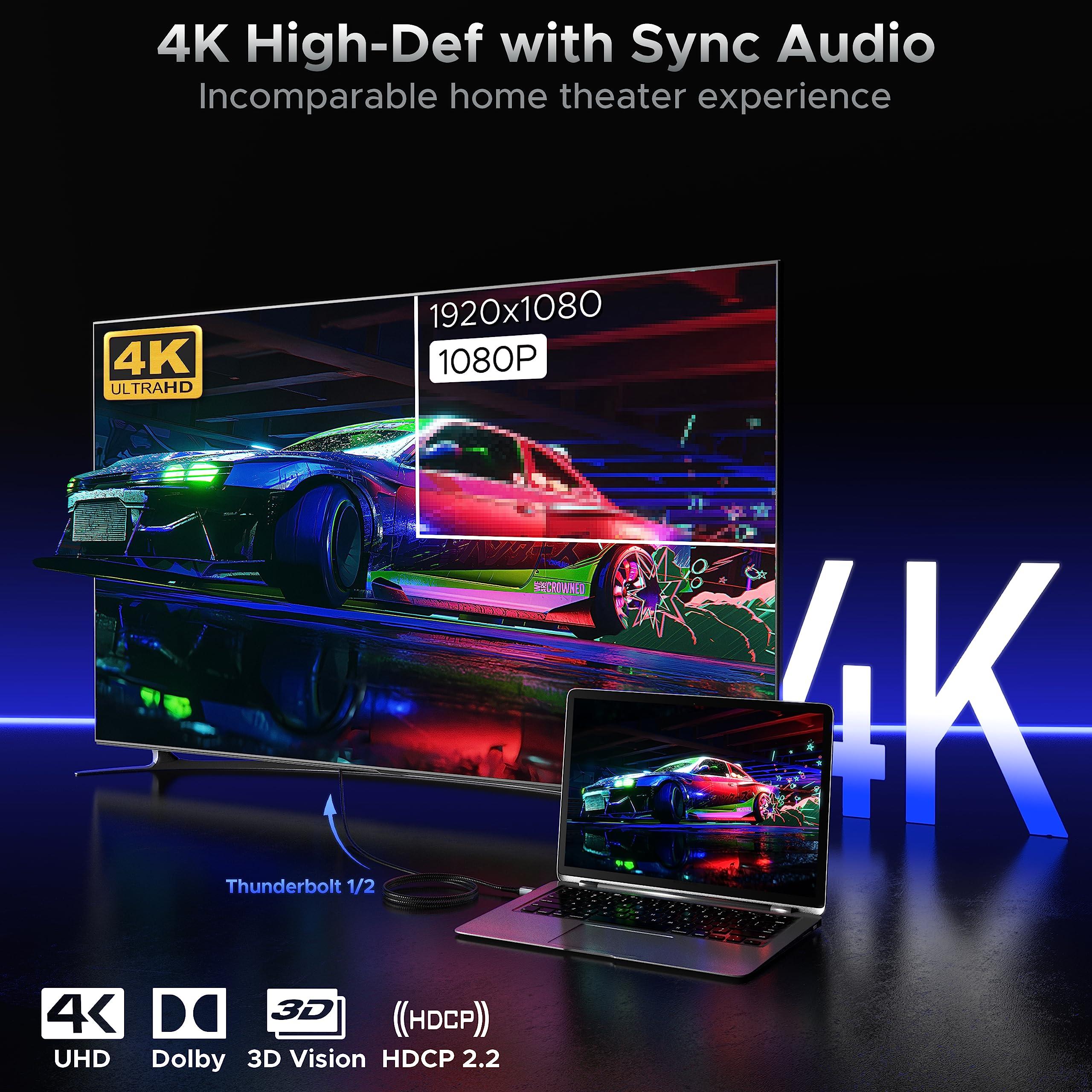 Warrky Warrky 4K Mini DisplayPort to HDMI Cable [4K 30Hz, Aluminum Shell, Nylon Braided] UHD Thunderbolt to HDMI Cable, Mini DP to HDMI 6.6ft, Compatible for MacBook Air/Pro, Surface Pro, iMac Series, XPS