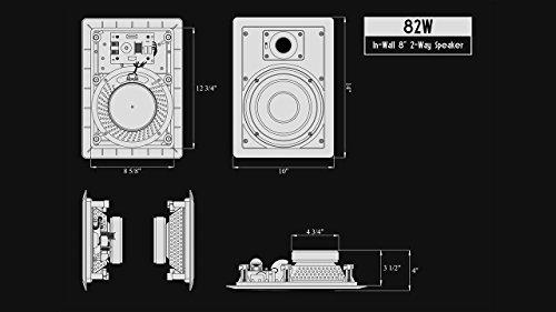 Silver Ticket Products 82W Silver Ticket in-Wall Speaker with Pivoting Tweeter (8 Inch in-Wall)