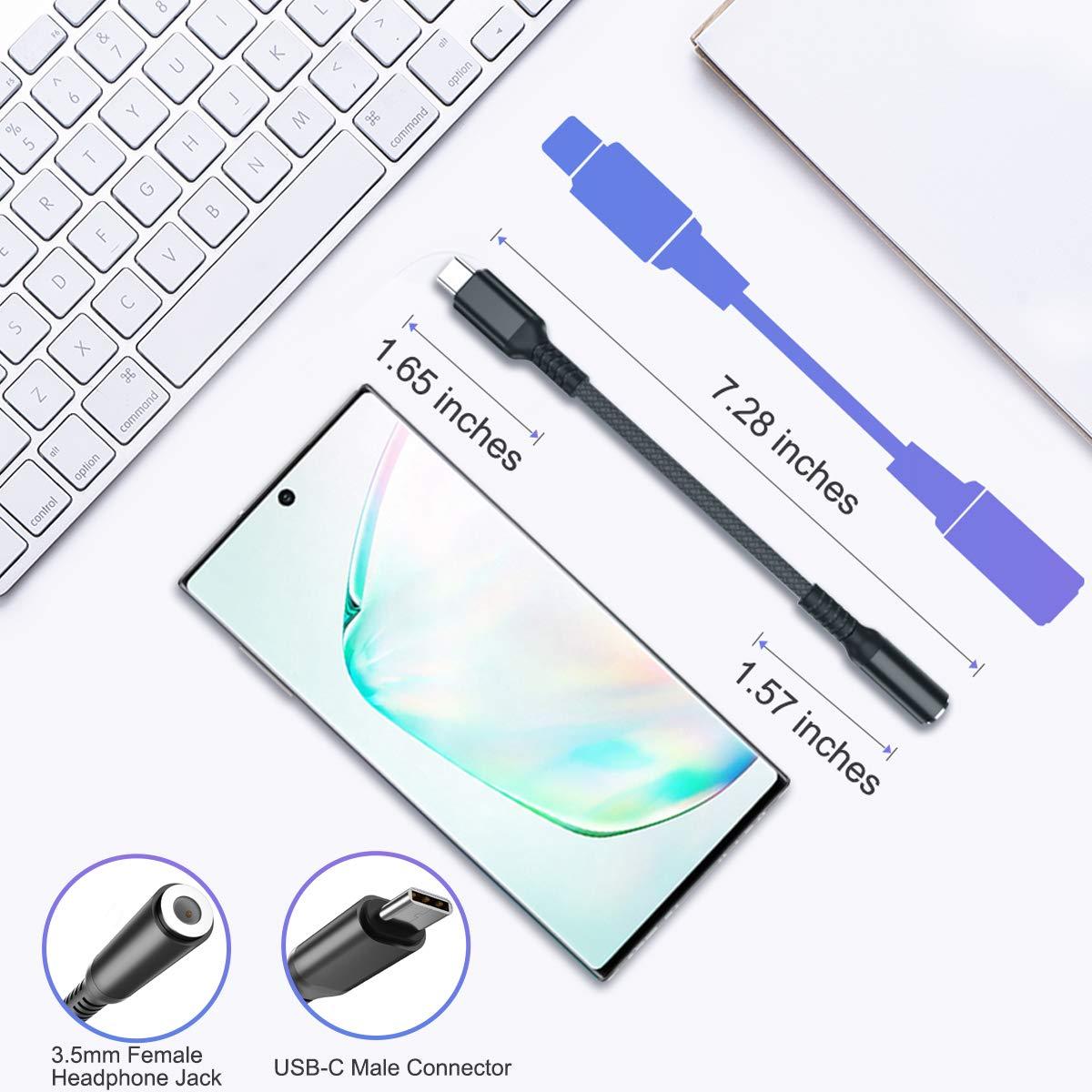 Elebase Elebase Samsung Galaxy S25 S24 Headphone Aux Adapter,USB C to 3.5mm Audio Converter,Type C to 1/8 Inch Jack for Galaxy S23 S22 S21 S20 FE Plus Ultra,Tab S8 S9 S10,Z Flip Fold 4 5 6,A34 A35,A53 A54 A55