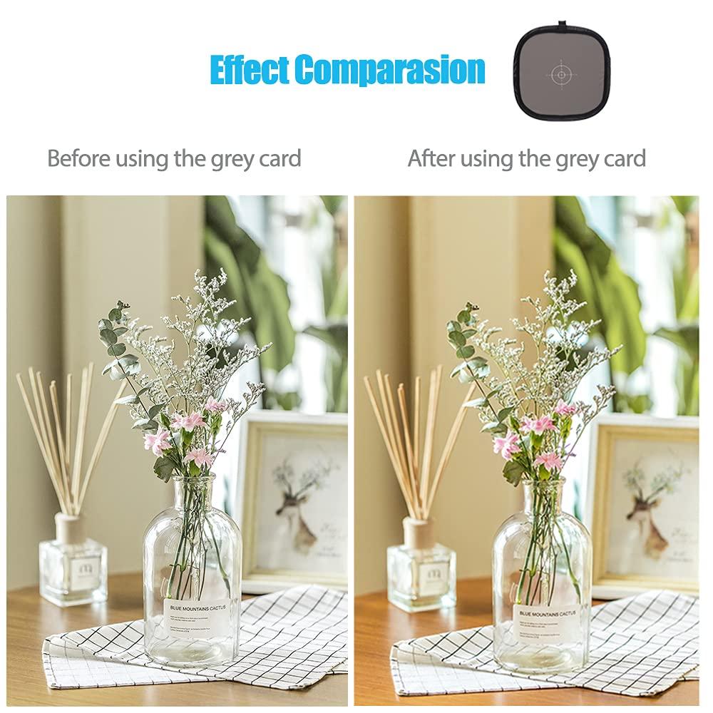 RENIAN Grey Card 24x24 inch/60x60cm White Balance 18% Foldable Grey Reference Reflector with Carrying Bag
