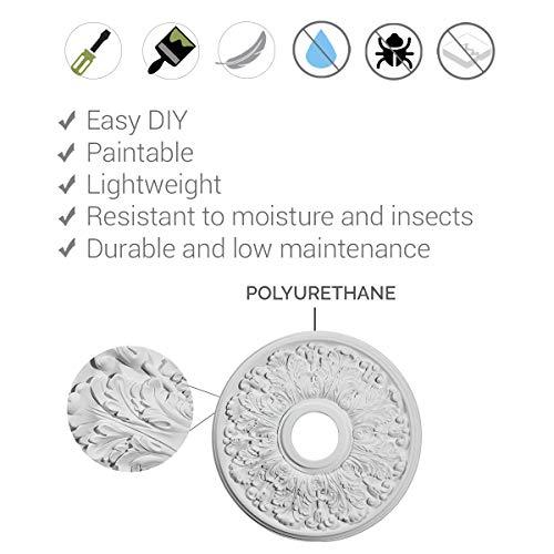 Ekena Millwork Ekena Millwork CM16OX2-03500 Oxford Ceiling Medallion, 16 7/8"W x 11 3/4"H x 3 1/2"ID x 1 1/2"P, Factory Primed