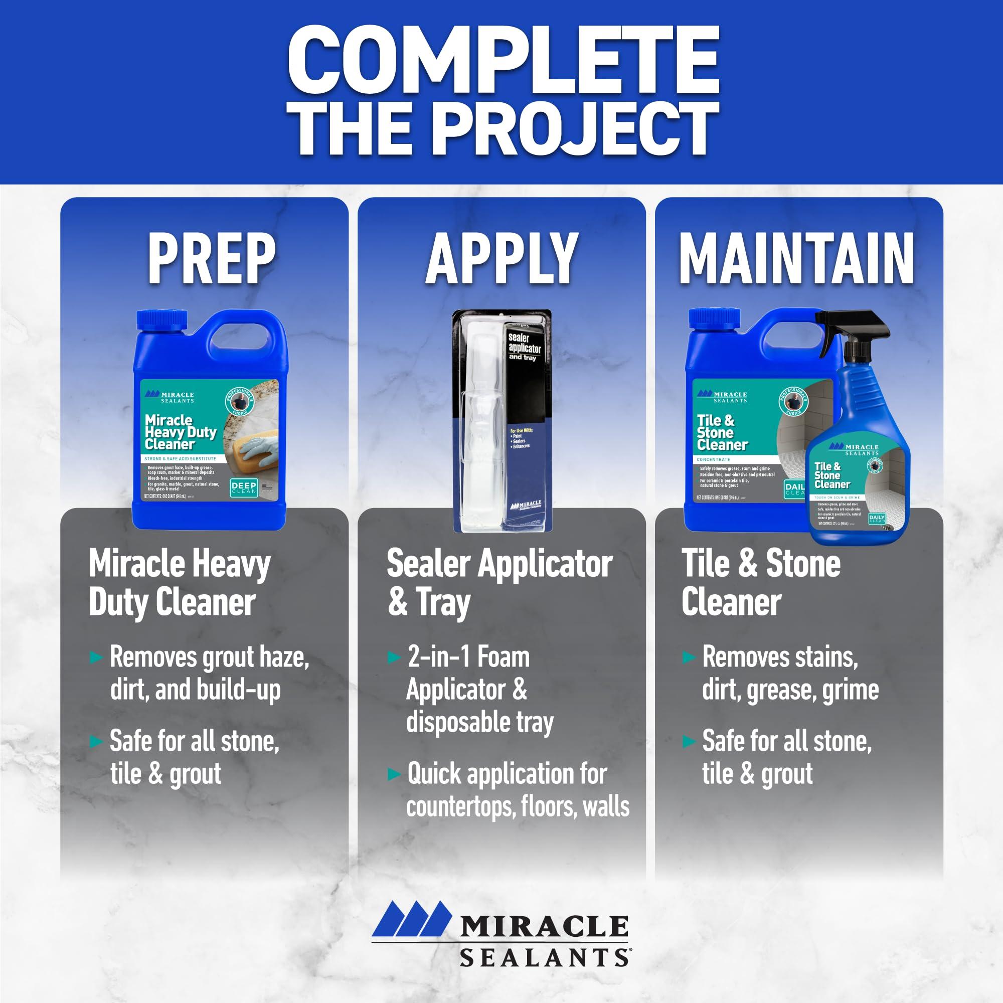 Miracle Sealants Miracle Sealants Tile & Stone Cleaner Concentrate for Natural Stone, Tile & Grout, pH Neutral, Quart, 6 Pack