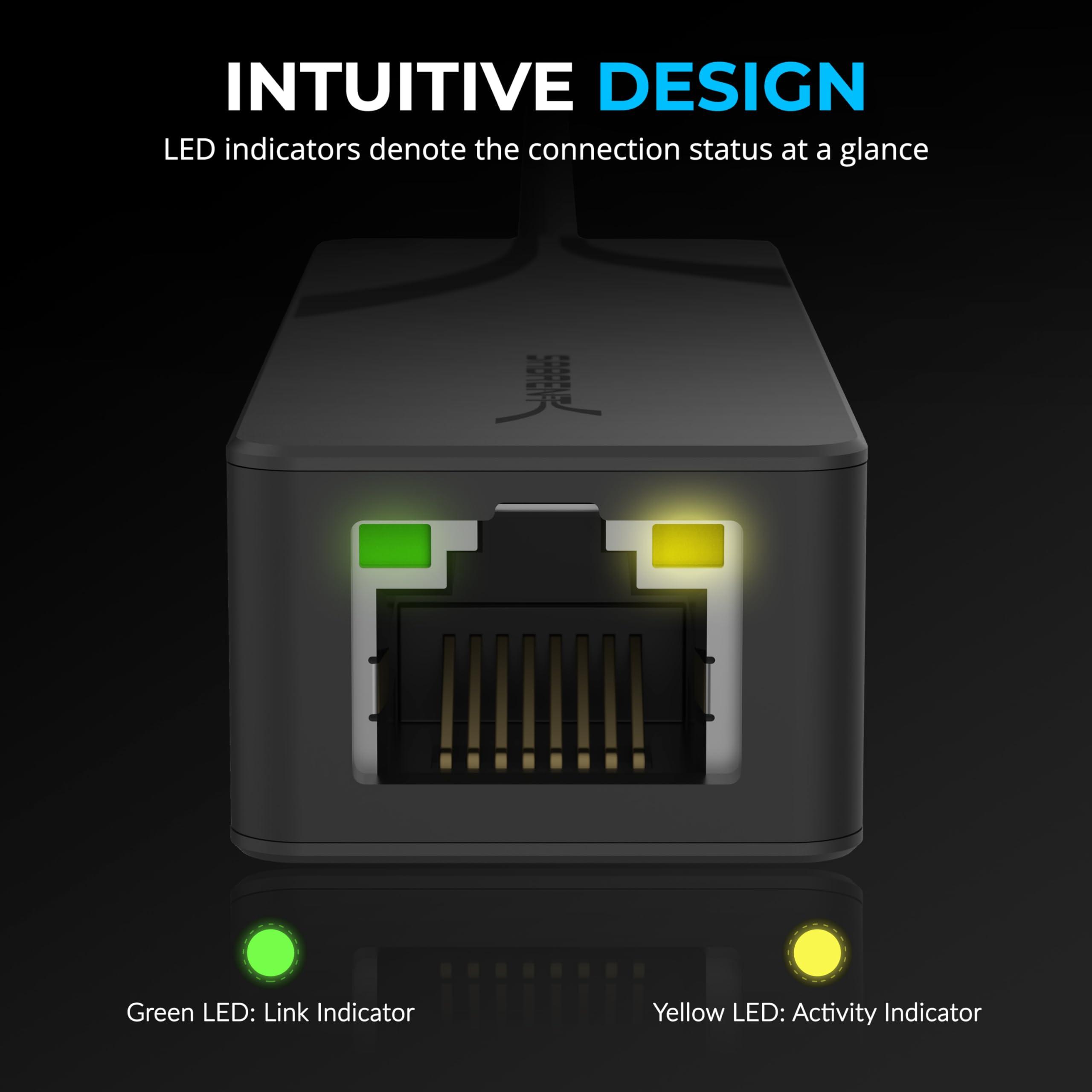 SABRENT SABRENT USB-C to 2.5Gbps Ethernet Adapter, Aluminum USB-C to RJ45 Network Adapter for MacBook Pro/Air, iPad Pro (2018 & Later), Windows, Linux (NT-25GA)