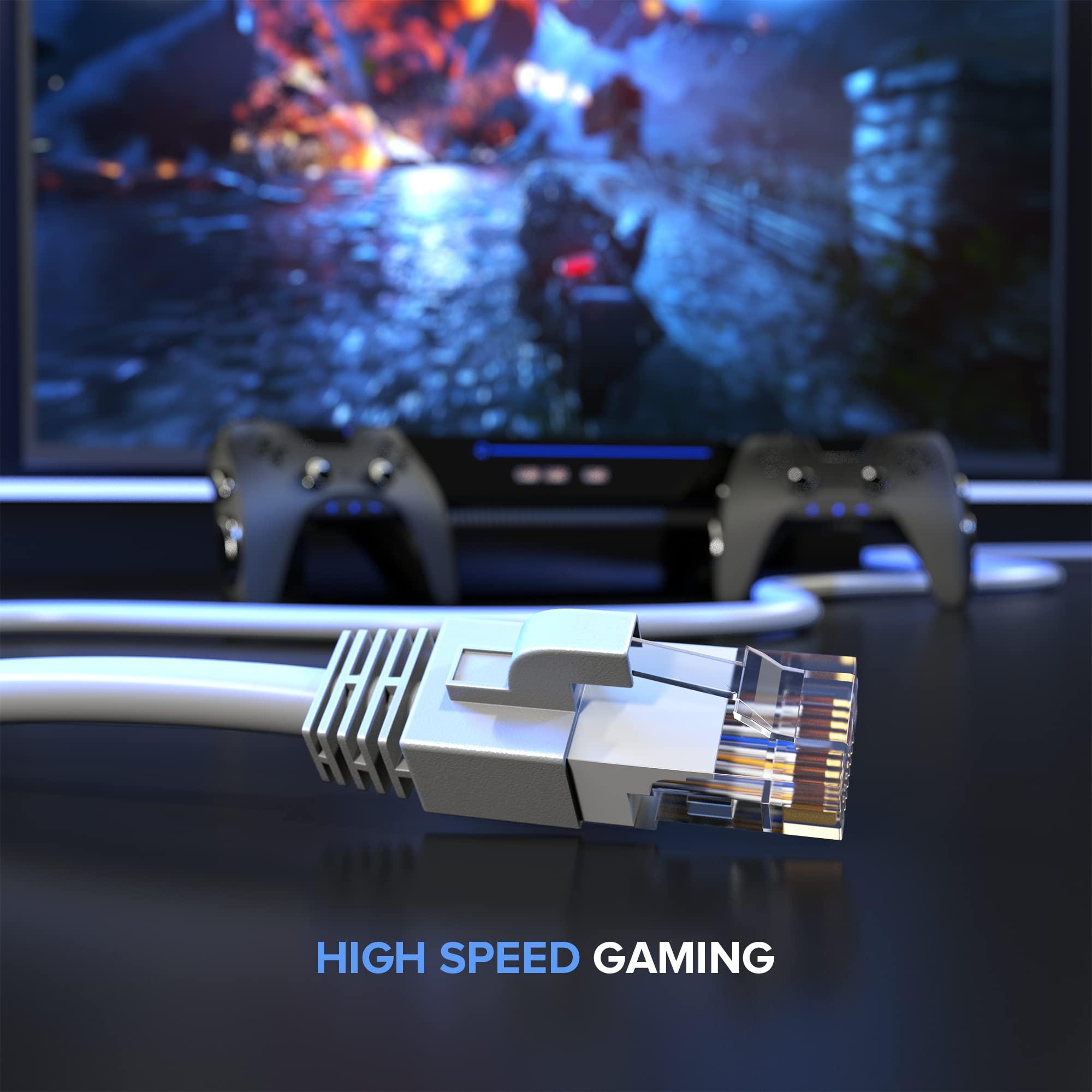 Maximm Maximm Cat 6 Ethernet Cable 12 ft 12 Pack - High-Speed LAN Cable, Internet Cable, Patch Cable, and Network Cable - UTP, 10Gbps, 550MHz Ethernet Cord - White