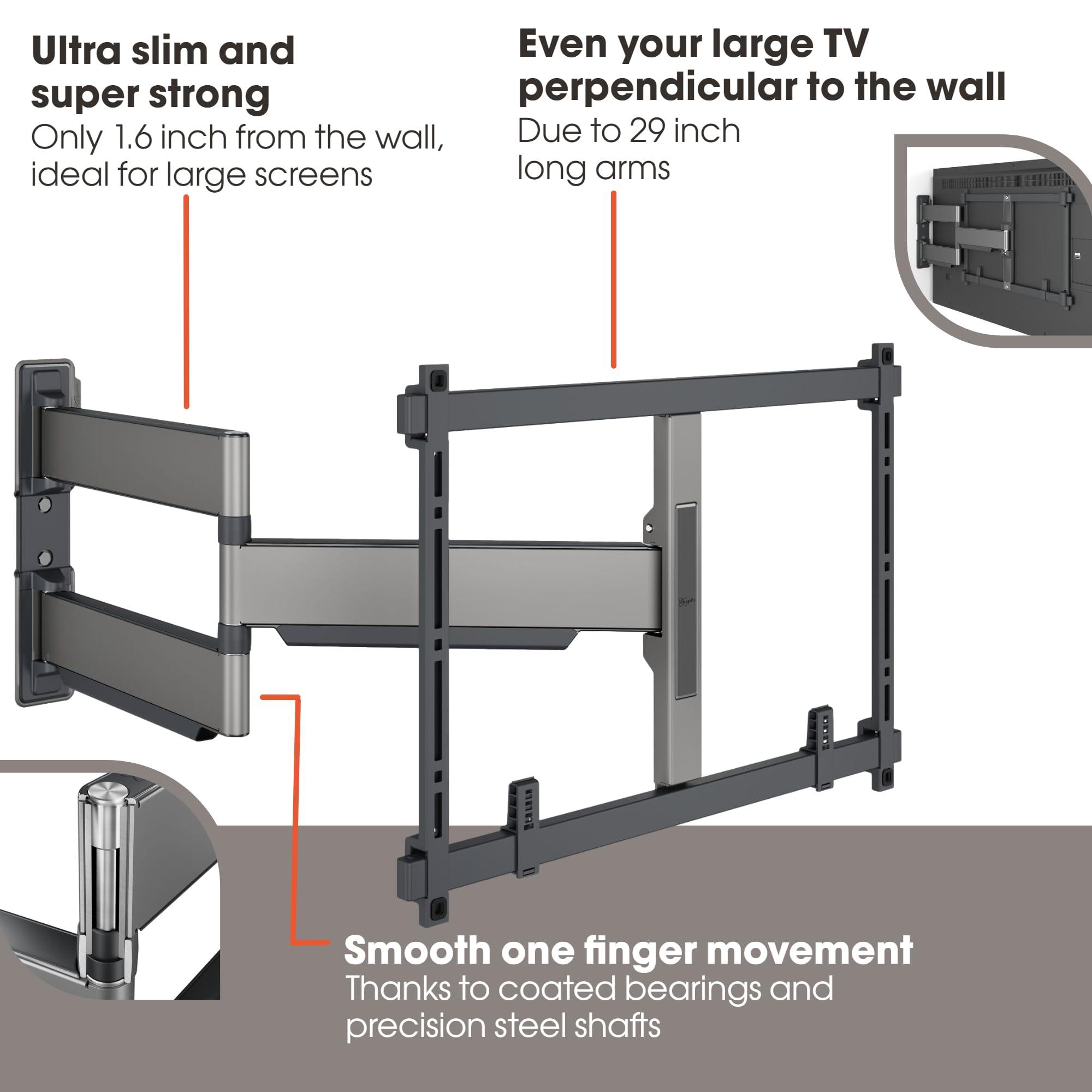 Vogel's Vogel's TVM 5845 Full-Motion Ultra-Thin TV Wall Bracket for 55-100 inch TVs, Max. 121 lbs, Swivels up to 180, Full-Motion TV Mount max. VESA 600x400, Universally Compatible