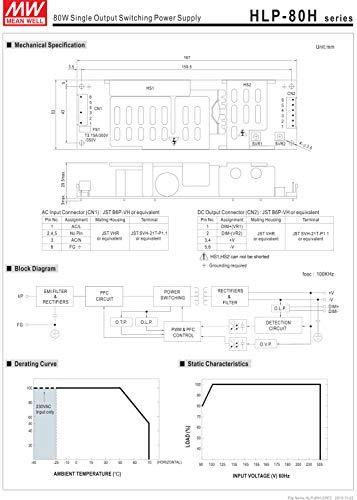 MEAN WELL MW Mean Well Original HLP-80H-48 48V 1.7A 81.6W Single Output LED Switching Power Supply