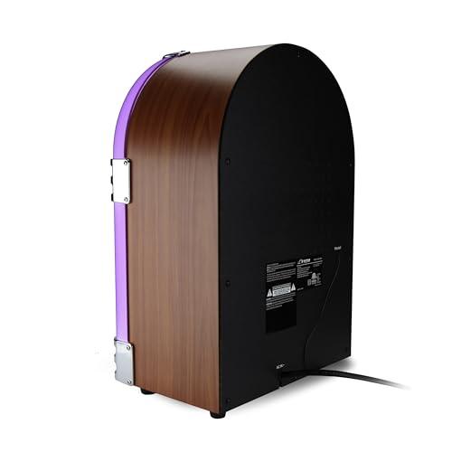 VICTOR VICTOR Wilshire Desktop Bluetooth Jukebox with FM Radio, Built-in Stereo Speaker and Multicolor LED Lighting, Mahogany (VDTJ-1450-MH)