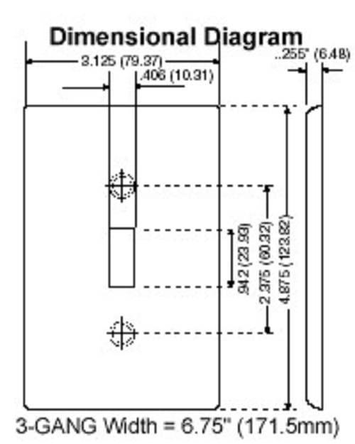 Leviton Leviton 80611-W 3-Gang Decora/GFCI Device Wallplate, White