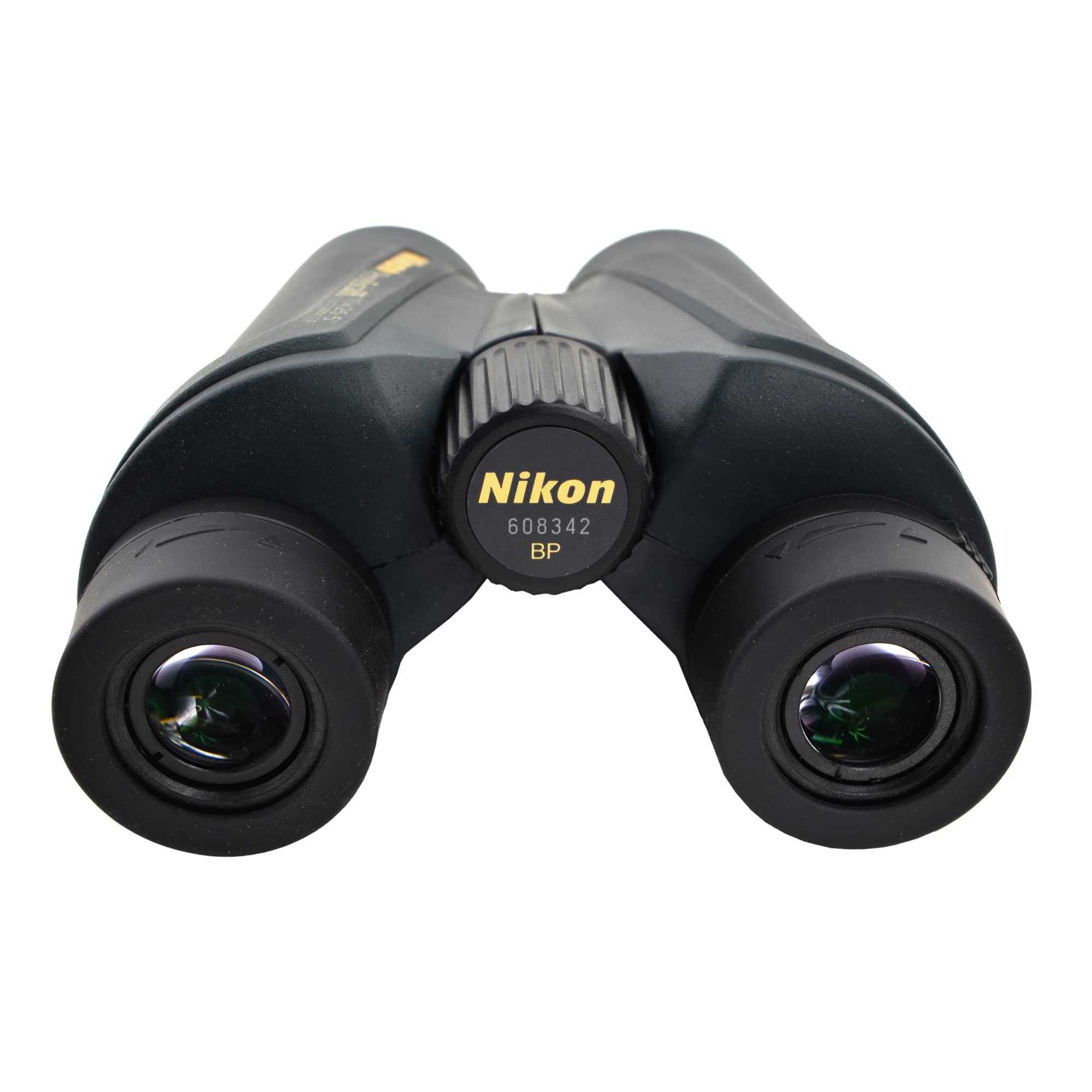 Nikon Nikon PROSTAFF 10x25 (7485) Black Binoculars Bundle with Lens Pen and Cleaning Cloth, Compact Binoculars for Adults for Hunting, Bird Watching, and Hiking Essentials, Waterproof All-Terrain
